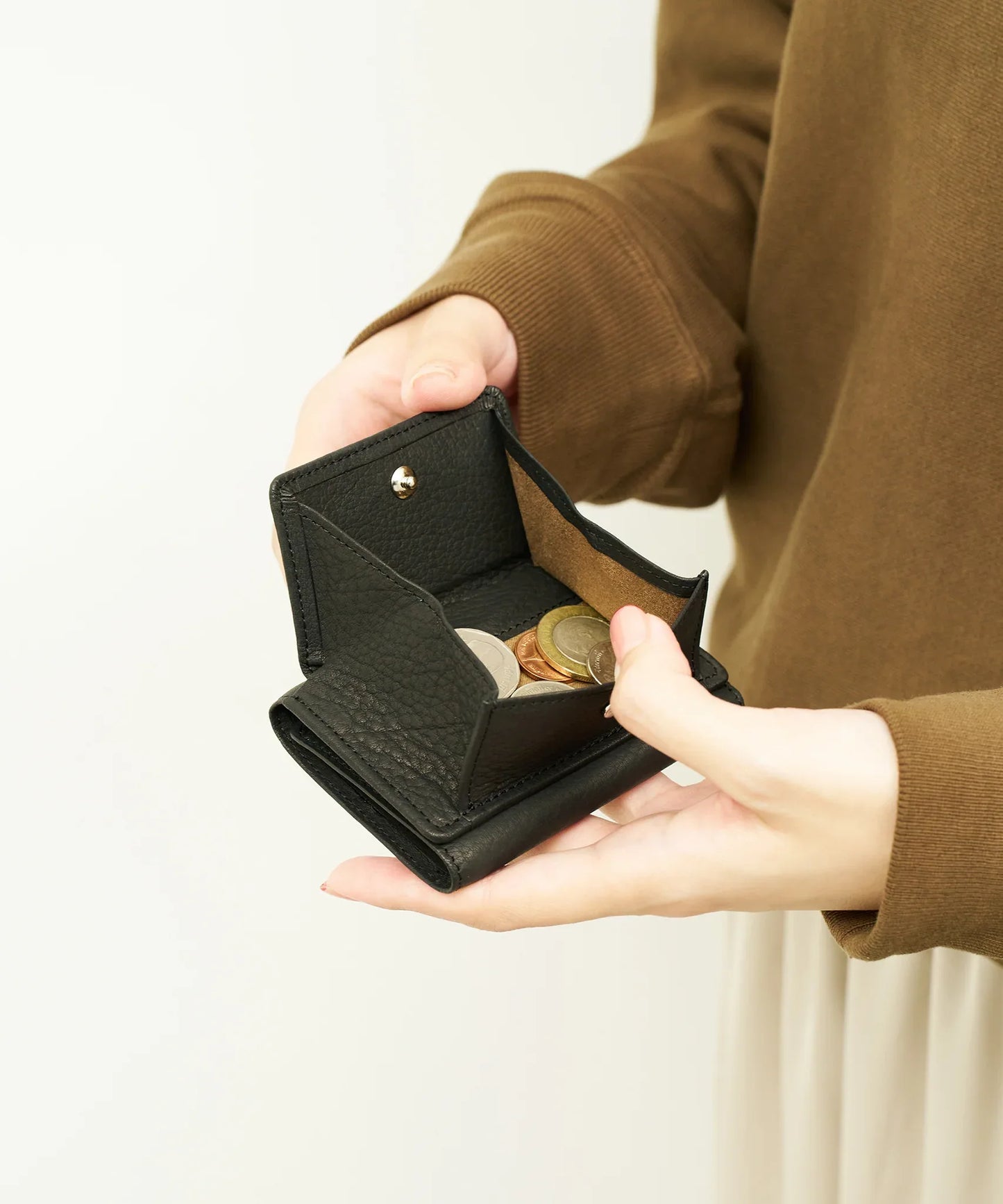 Mini wallet - Black / Baby buffalo leather