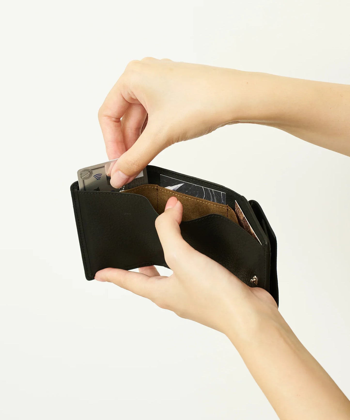 Mini wallet - Black / Baby buffalo leather