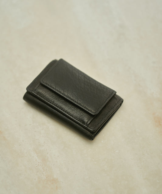 #55 / Mini wallet (black) / cowhide "BABY BUFFALO"