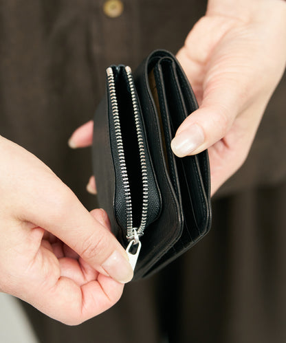 Patch pocket wallet - Black / Baby buffalo leather