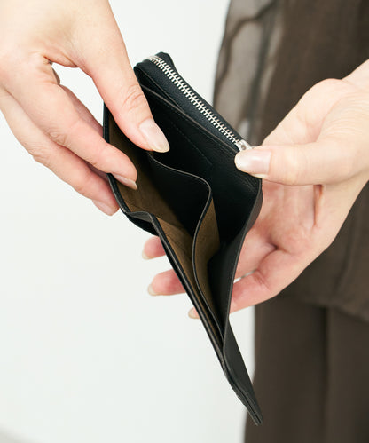 Patch pocket wallet - Black / Baby buffalo leather
