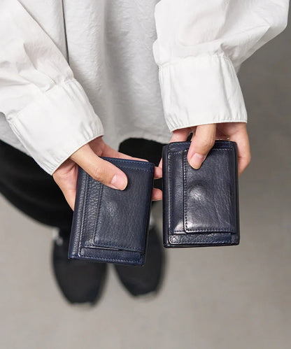 Mini wallet - Indigo blue / Baby buffalo leather