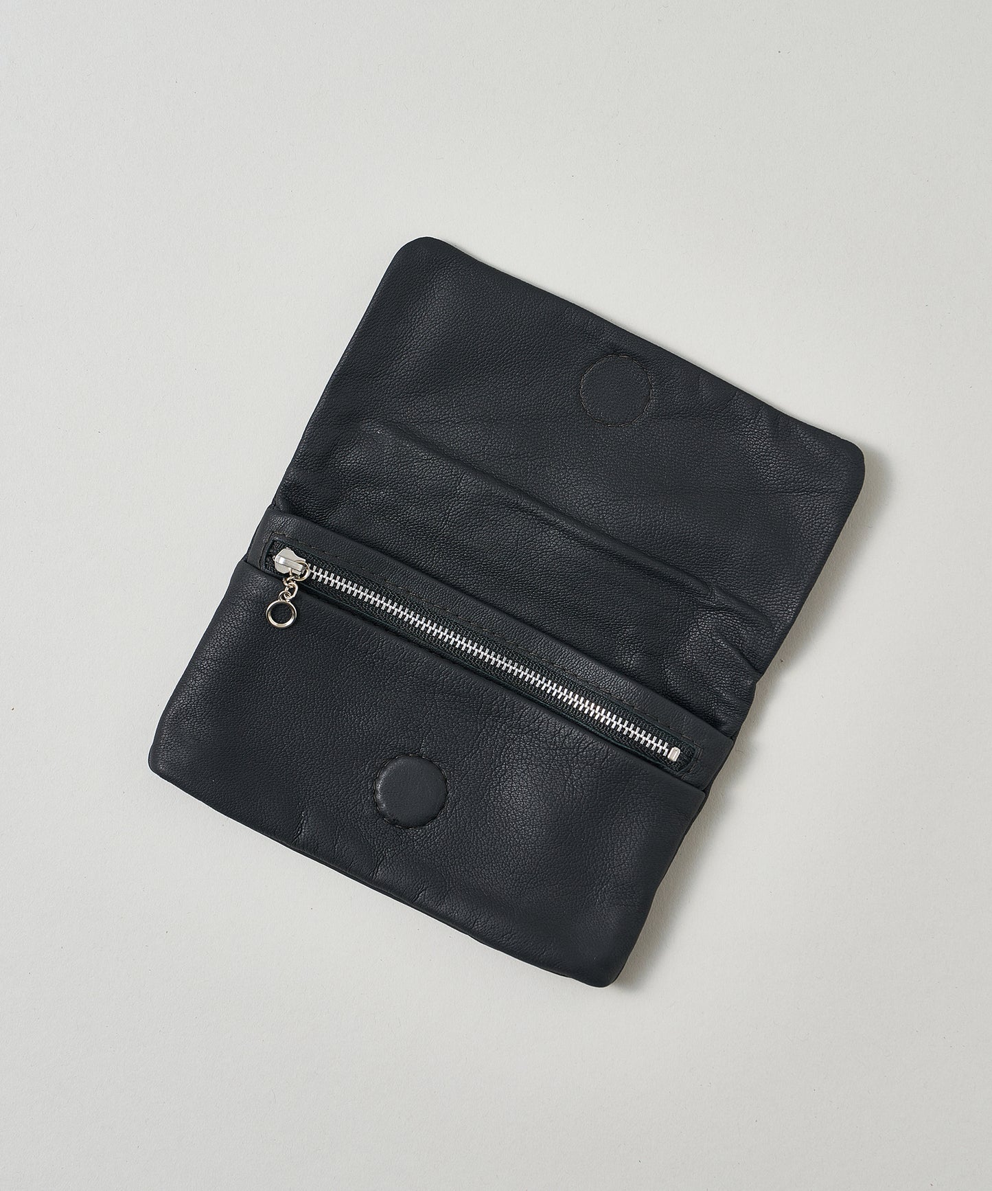 #11/ Flap Wallet (black) / goatskin "BARE"