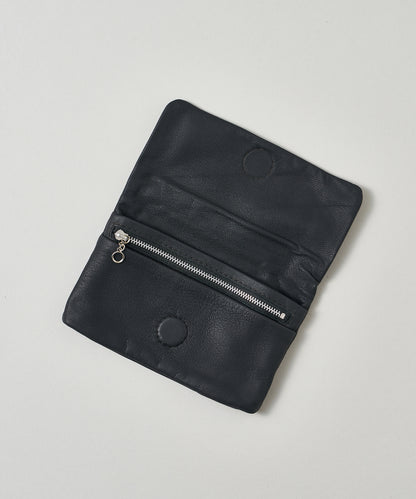 #11/ Flap Wallet (black) / goatskin "BARE"