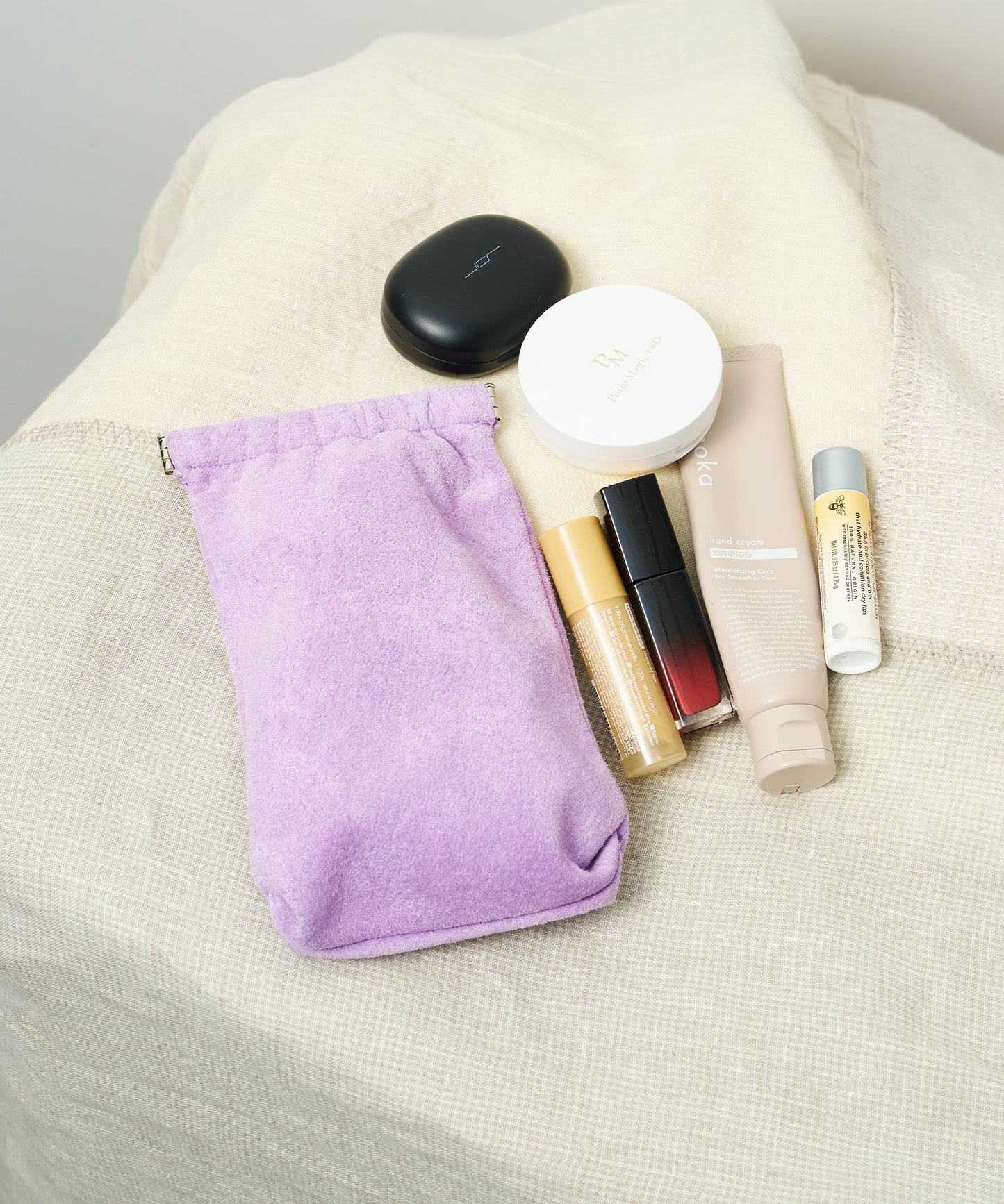 #39/ Palm pouch (lavender) / pigskin "Lining Suede"