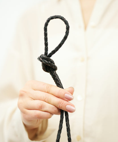 #16/ Tassel bottle shoulder (black) / goatskin "GOAT MESH "