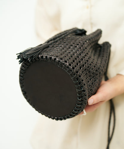 #16/ Tassel bottle shoulder (black) / goatskin "GOAT MESH "