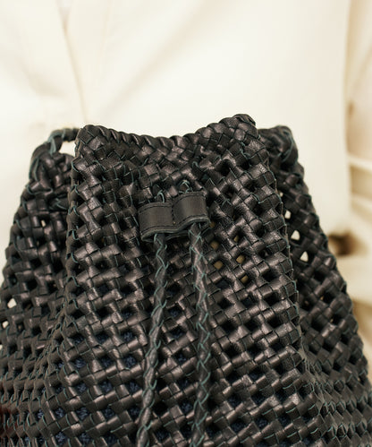 #16/ Tassel bottle shoulder (black) / goatskin "GOAT MESH "