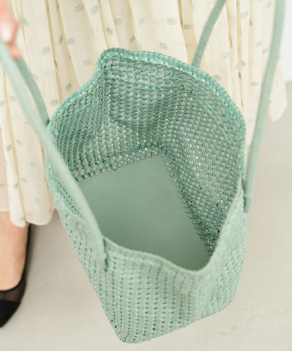 #16/ Book carry (sage green) / goatskin "GOAT MESH"