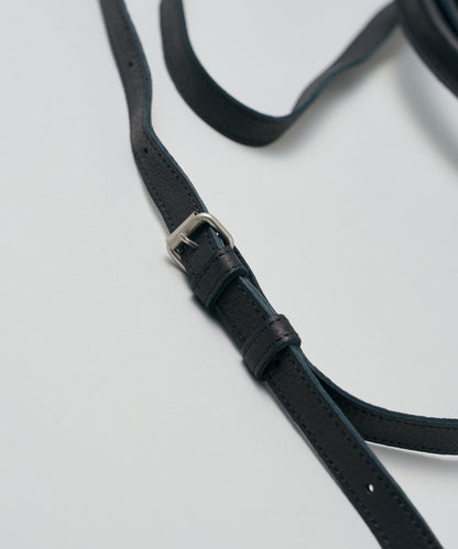 #30/ Lunch bag S_carry light (black) / pigskin "HALLIE"