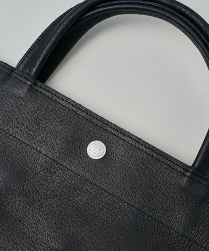 #30/ Lunch bag S_carry light (black) / pigskin "HALLIE"