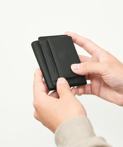 【25AW】#51b/迷你錢包(墨黑色)/牛皮“PHILIP” 