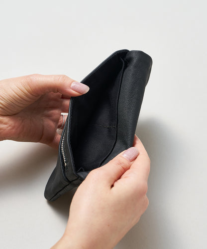 #11/ Flap Wallet (black) / goatskin "BARE"