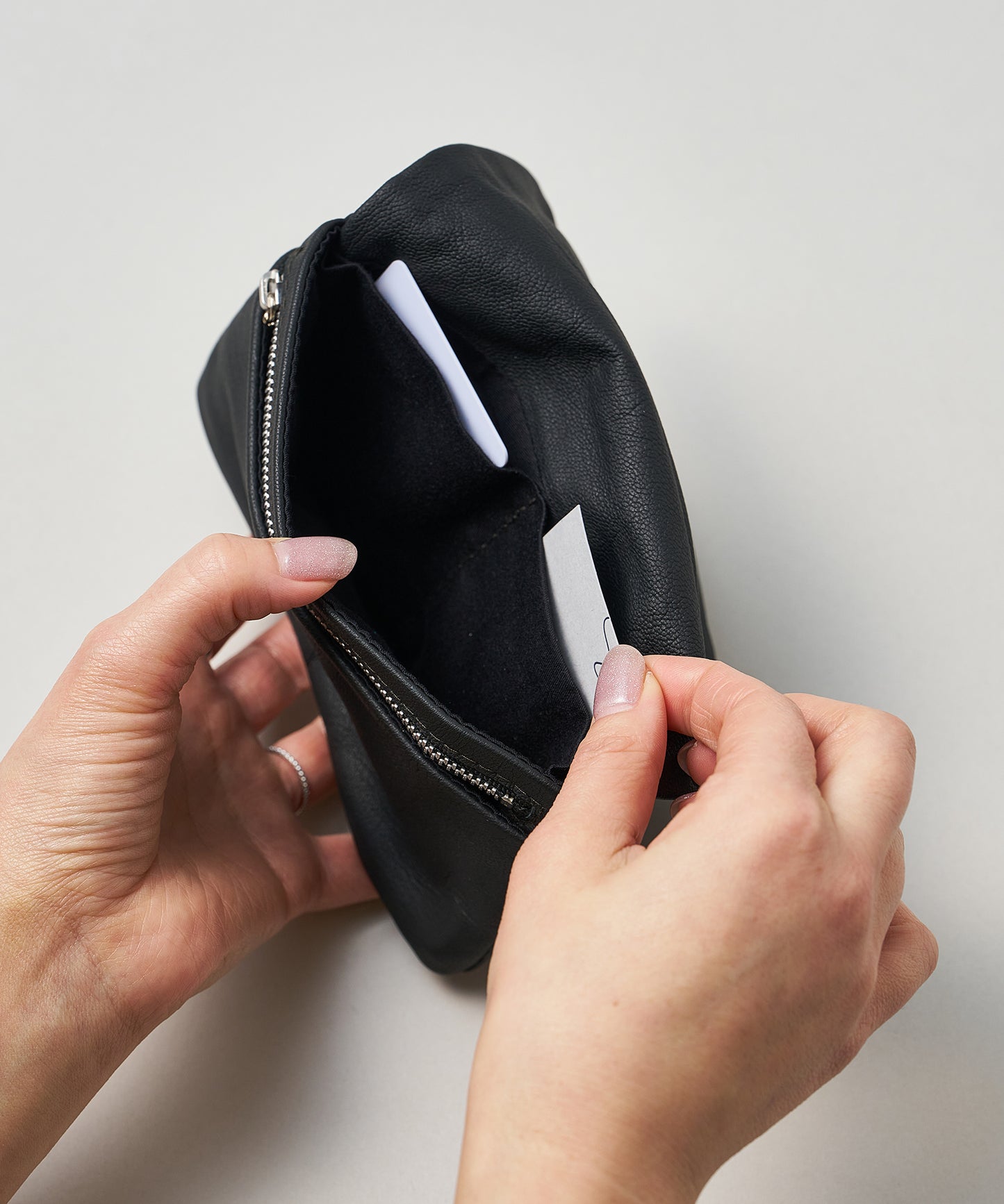 #11/ Flap Wallet (black) / goatskin "BARE"