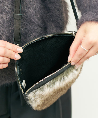 #88a / Tambourine Shoulder Bag / Pigskin "HALLIE × Craft fur"