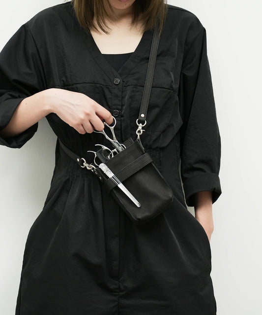 Scissors Bag・Cigs (black) / pigskin "HALLIE" - REN WEB SHOP