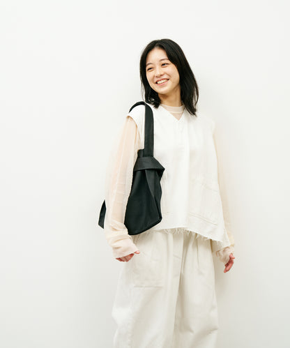 #11/ 2way Reji-bukuro S (black) / goatskin "BARE"