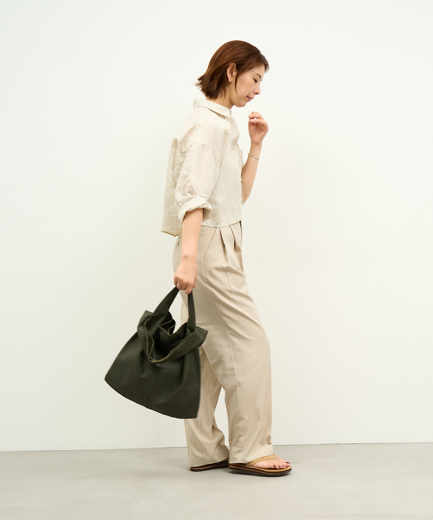 #11 / 2way Reji-bukuro M (olive) / goatskin "BARE"