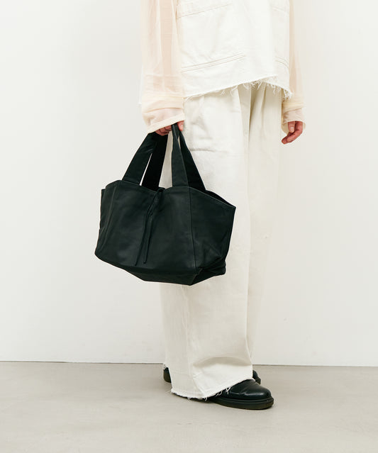 #11/ Dachs tote bag S (black) / goatskin "BARE"