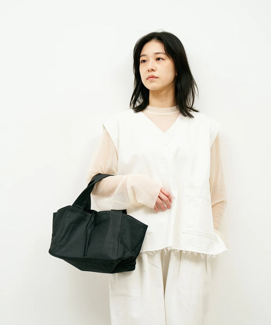 Dachs tote bag S (black) / goatskin "BARE" - REN WEB SHOP