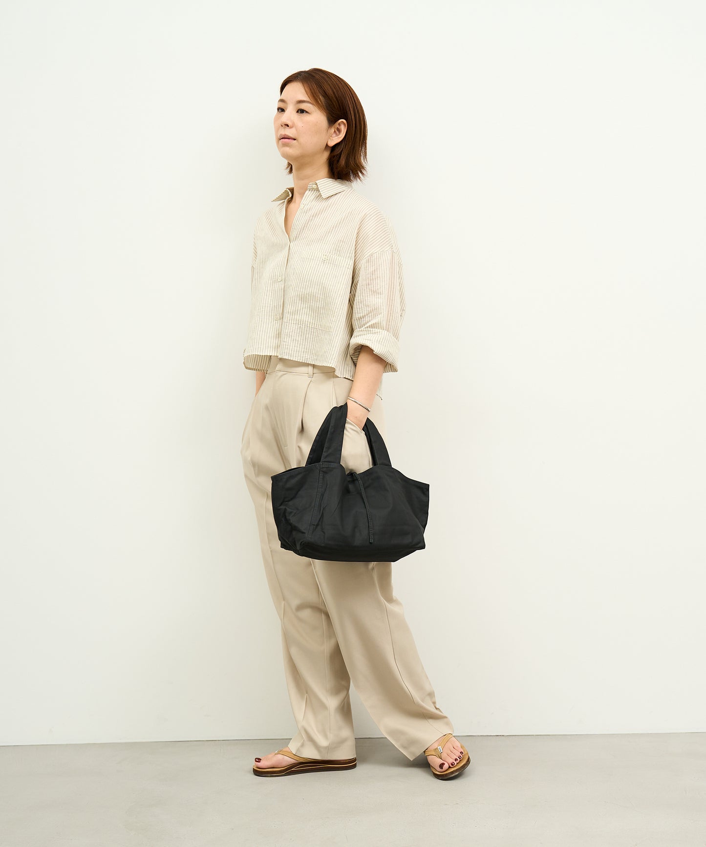 #11 / Dachs tote bag S (black) / goatskin "BARE"