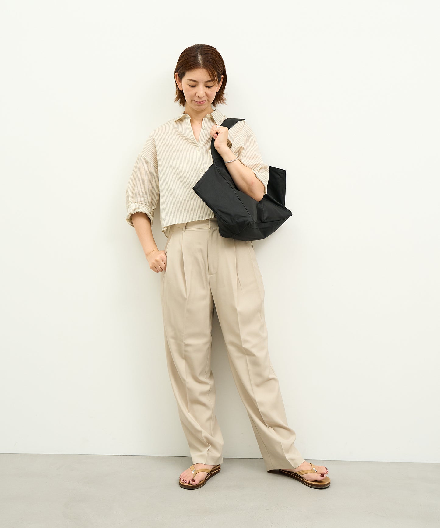 #11 / Dachs tote bag M (black) / goatskin "BARE"