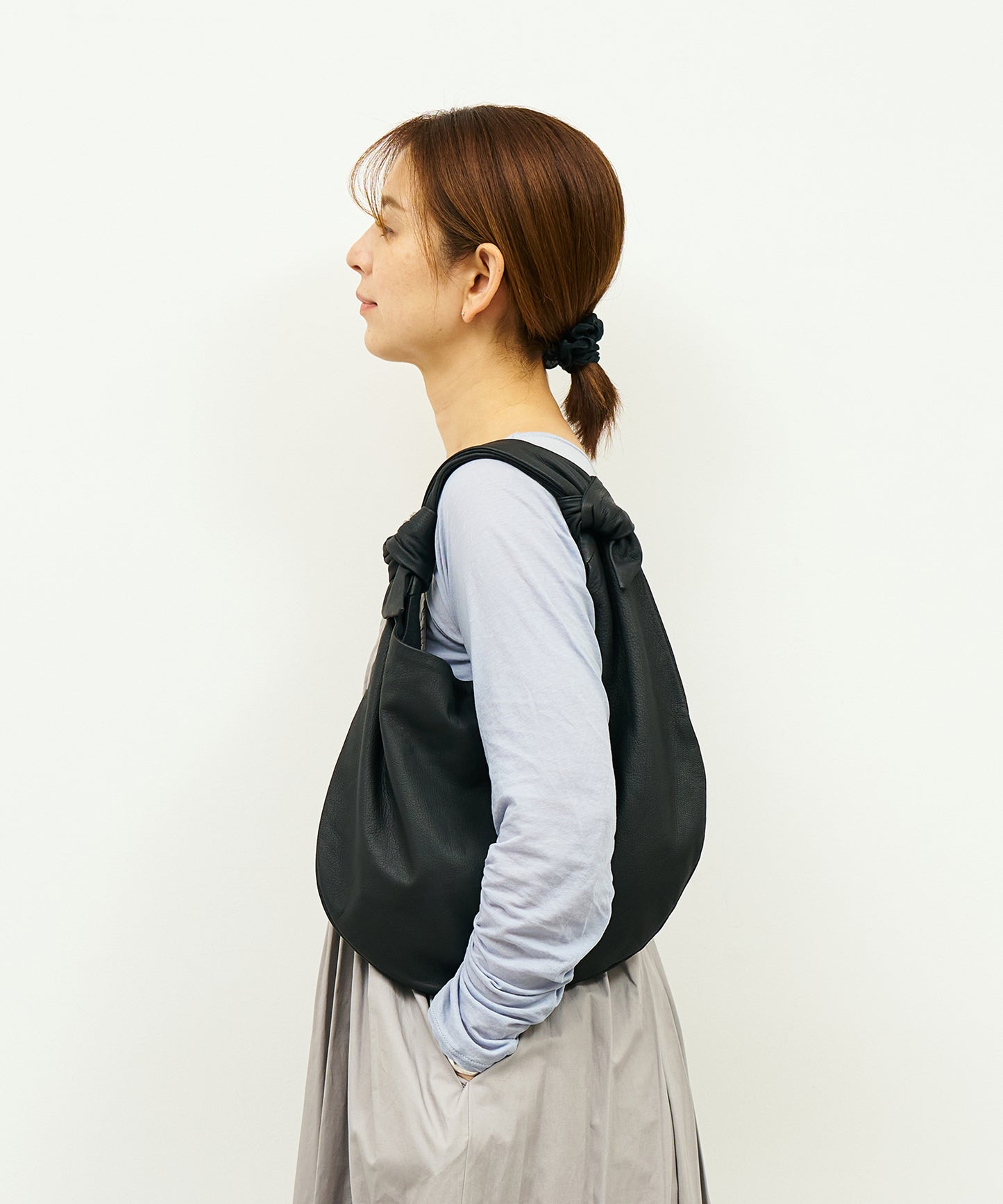 #11《Limited 20%》Round Shoulder Separate (black) / goatskin "BARE"