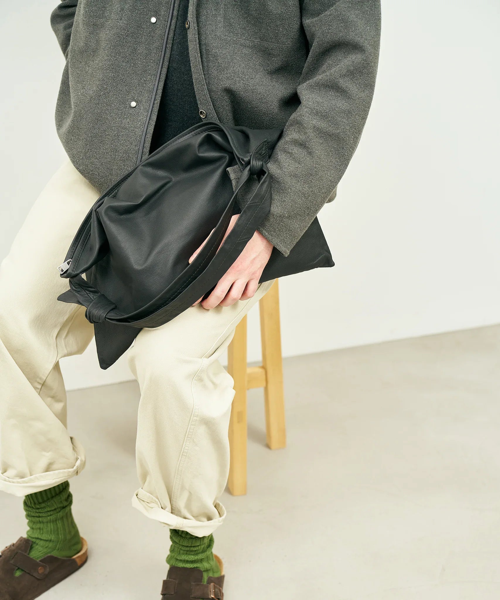 REN / Tokyo】Goat Leather Shoulder Bag | Adjustable Knot Strap REN / Tokyo】Goat Leather Shoulder Bag | Adjustable Knot Strap