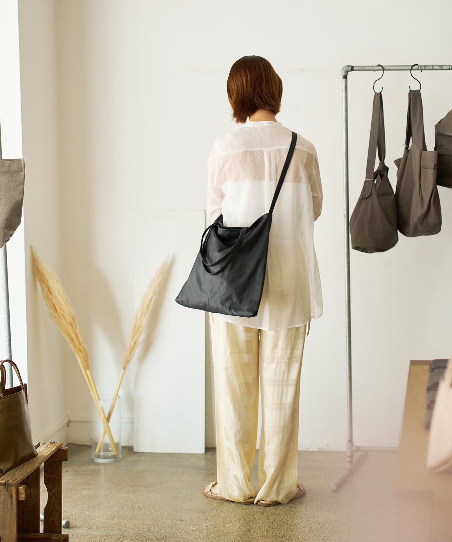 Flux Tote - Black / goatskin Bare