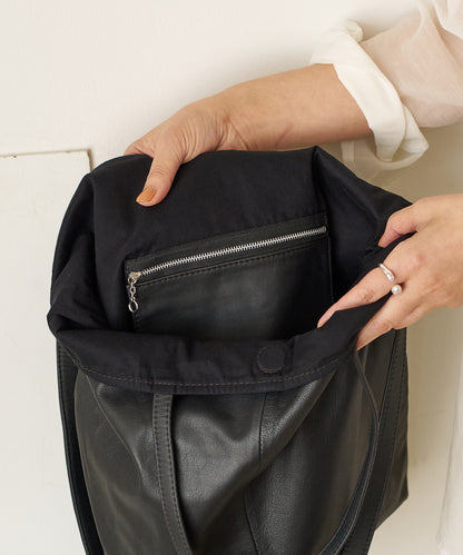 Flux Tote - Black / goatskin Bare