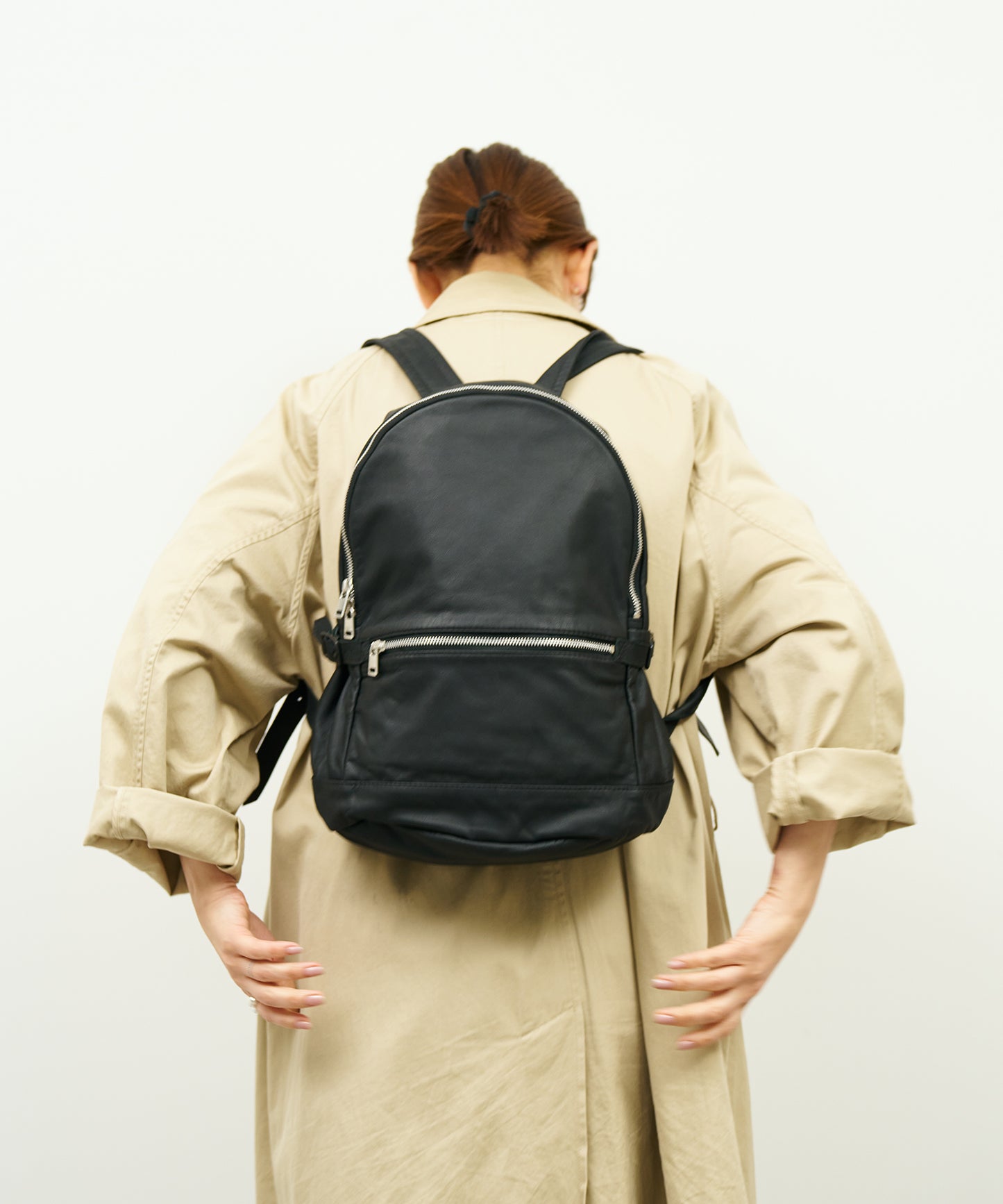 #11/ Daily backpack (black) / goatskin "BARE"