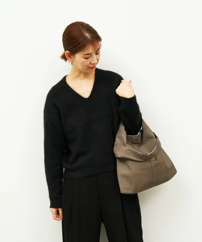 2way Reji-bukuro S (greige) / goatskin "BARE" - REN WEB SHOP