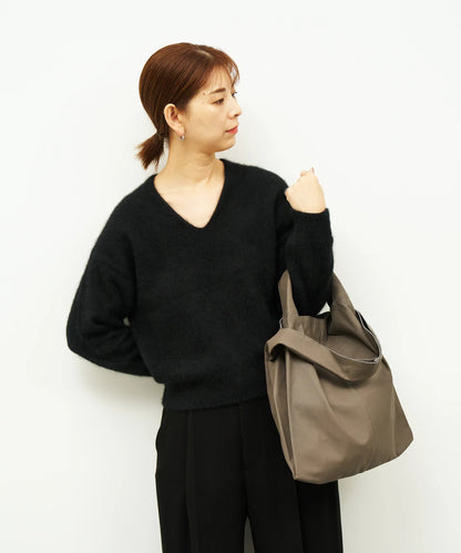 2way Reji-bukuro M (greige) / goatskin "BARE" - REN WEB SHOP