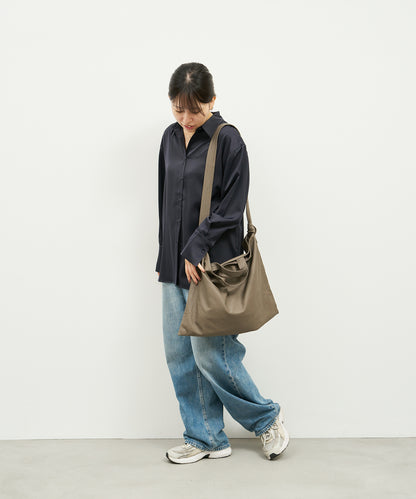 2way Square shoulder - Greige  / goatskin Bare