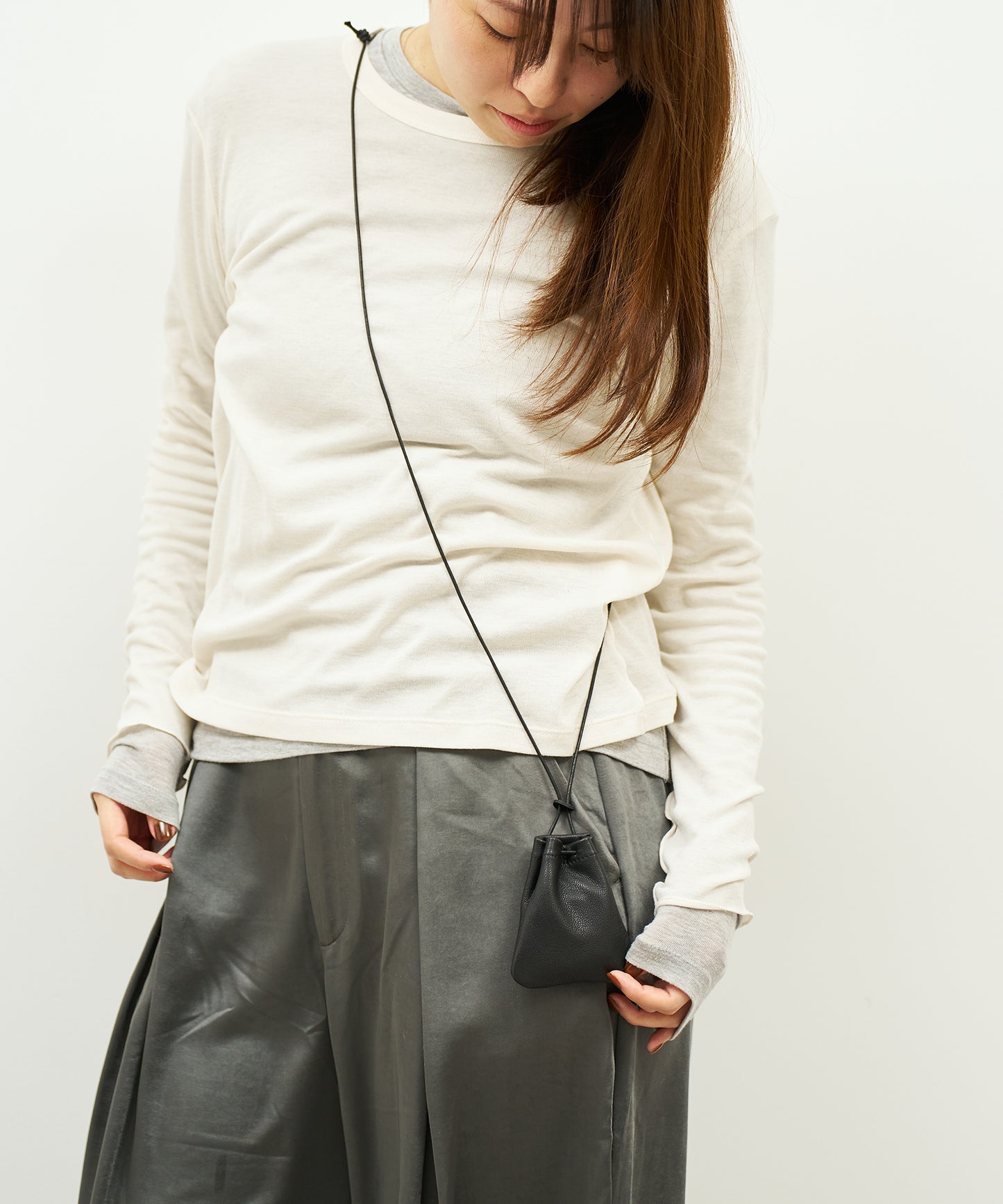 Amulet Pouch (black) / goatskin "STILL"