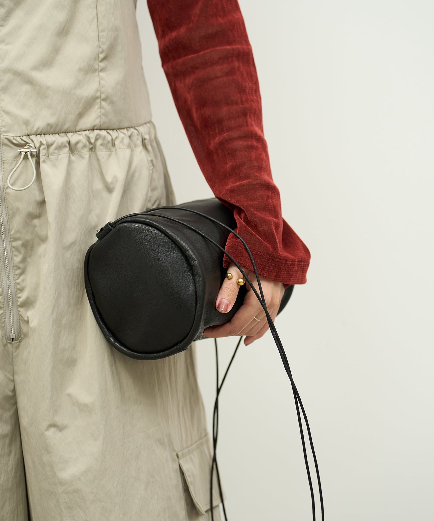 #15 / Canister shoulder Bag (black) / goatskin "STILL"