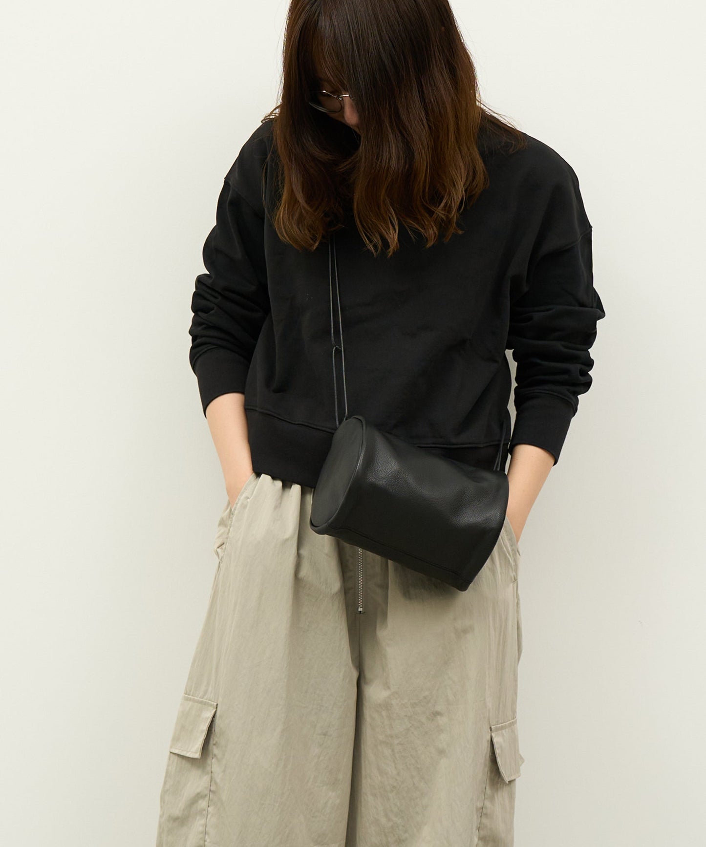 #15 / Canister shoulder Bag (black) / goatskin "STILL"