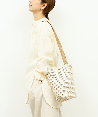 #16/ Box shoulder bag (oatmeal) / goatskin "GOAT MESH "