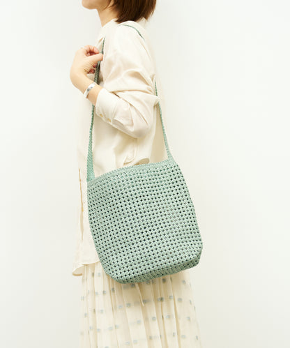 #16/ Box shoulder bag (sage green) / goatskin "GOAT MESH "