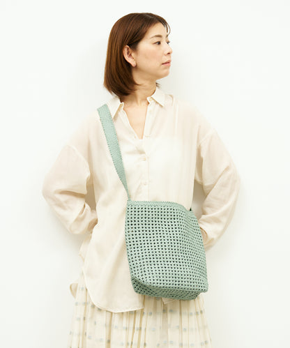 #16/ Box shoulder bag (sage green) / goatskin "GOAT MESH "