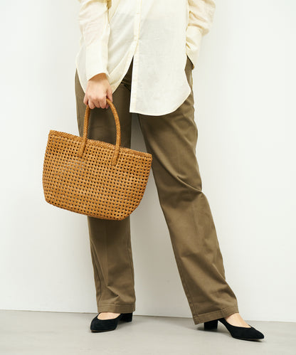 #16/ Basket tote bag S (camel) / goatskin "GOAT MESH "
