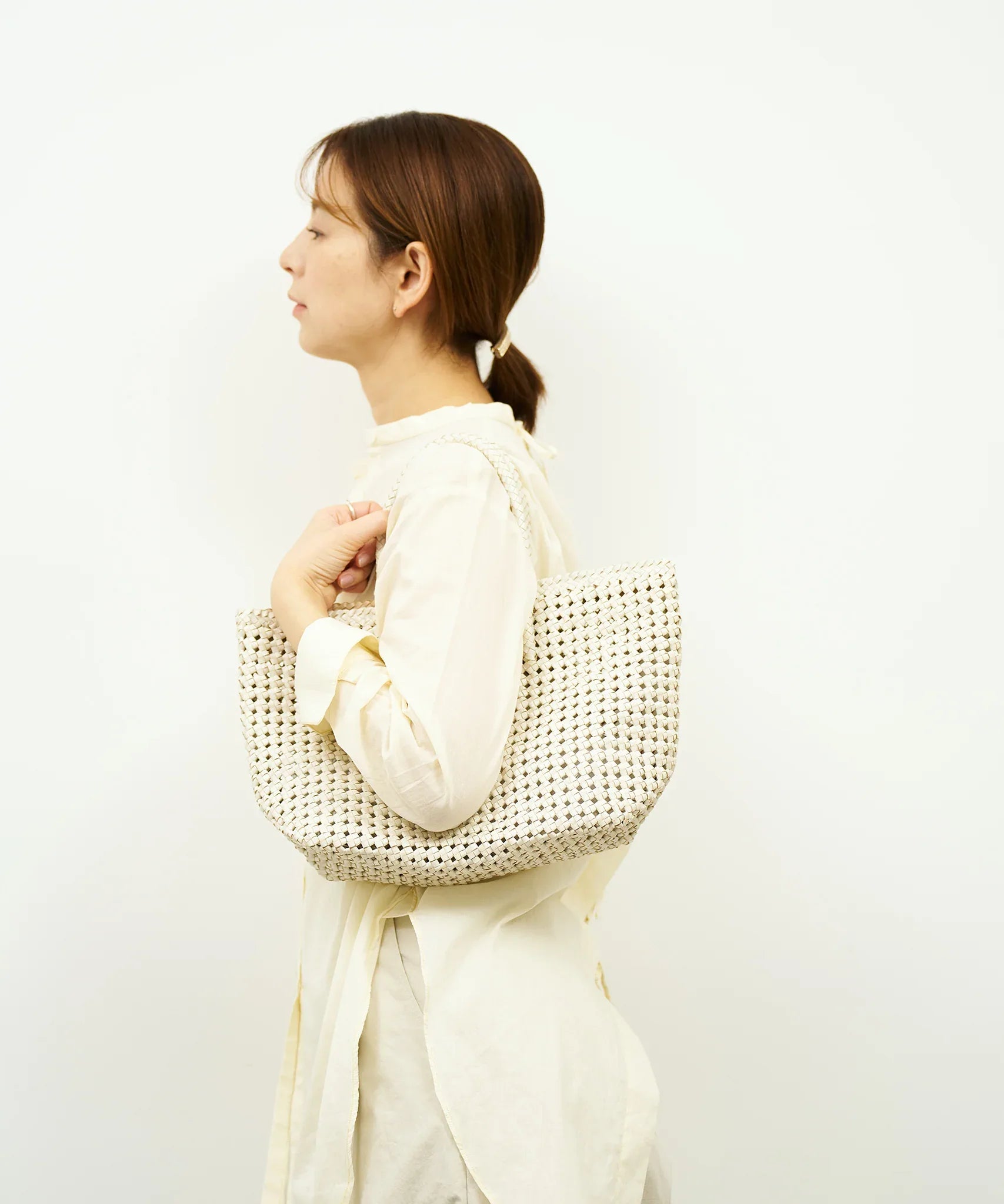 Aging Beautifully – Goat Leather Mesh Bag, Handwoven for Everyday