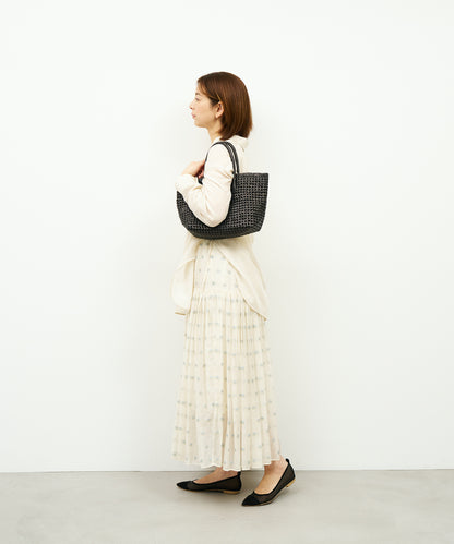 #16/ Basket tote bag S (black) / goatskin "GOAT MESH "