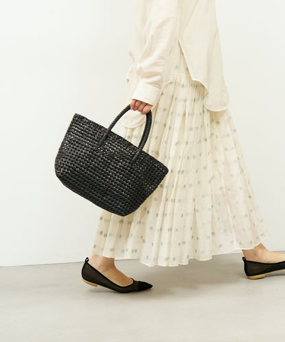 #16/ Basket tote bag S (black) / goatskin "GOAT MESH "