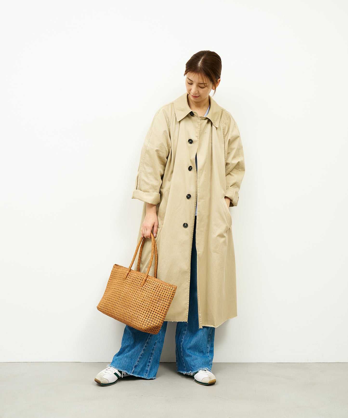 #16/ 籃子手提包 M（駝色）/ 山羊皮“GOAT MESH” 