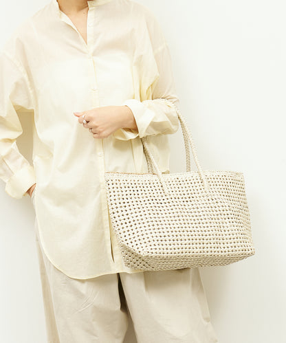 #16/ Basket tote bag M (oatmeal) / goatskin "GOAT MESH "