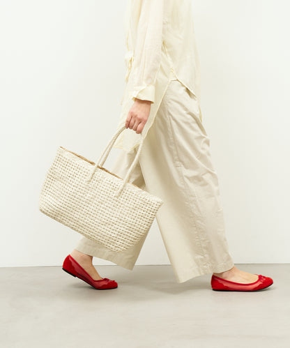 #16/ Basket tote bag M (oatmeal) / goatskin "GOAT MESH "