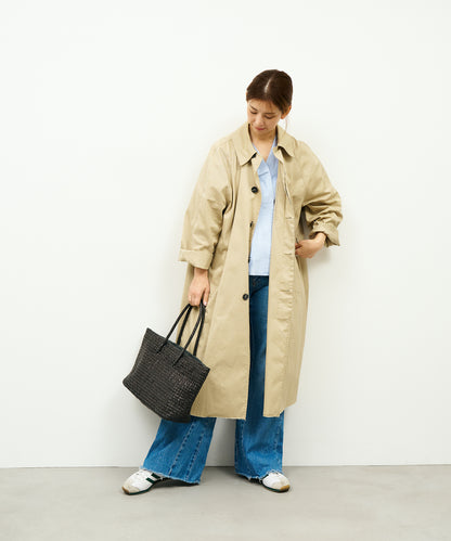 #16/ Basket tote bag M (black) / goatskin "GOAT MESH "