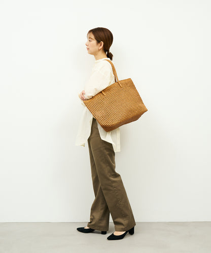 #16/ Basket tote bag L (camel) / goatskin "GOAT MESH "