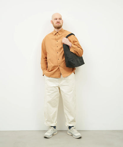 Basket tote bag L - Black / goatskin Goat mesh